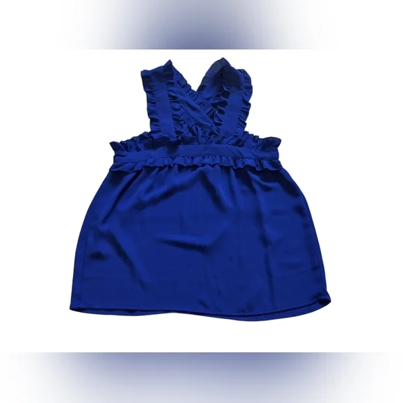 J. Crew Women's Blue Smocked Tank Top Polyester Size XXS - Picture 2 of 8